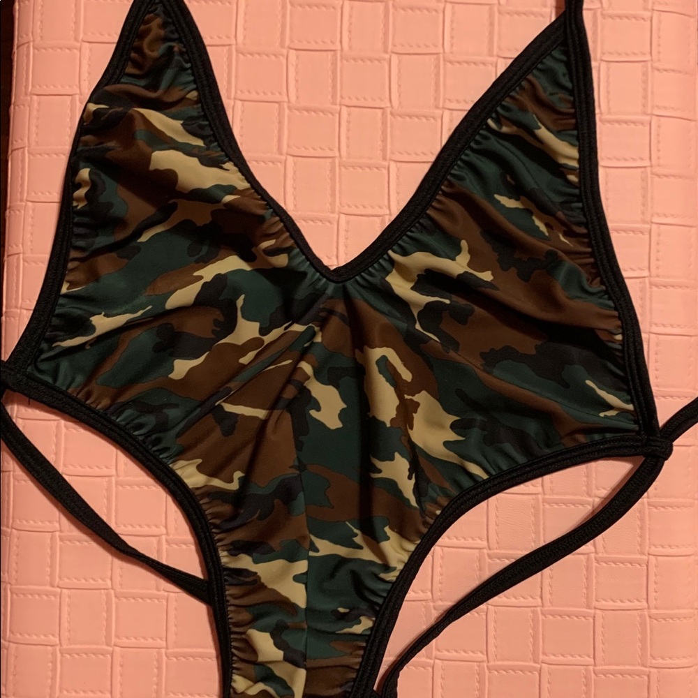 Army camo exotic dancewear stripper romper